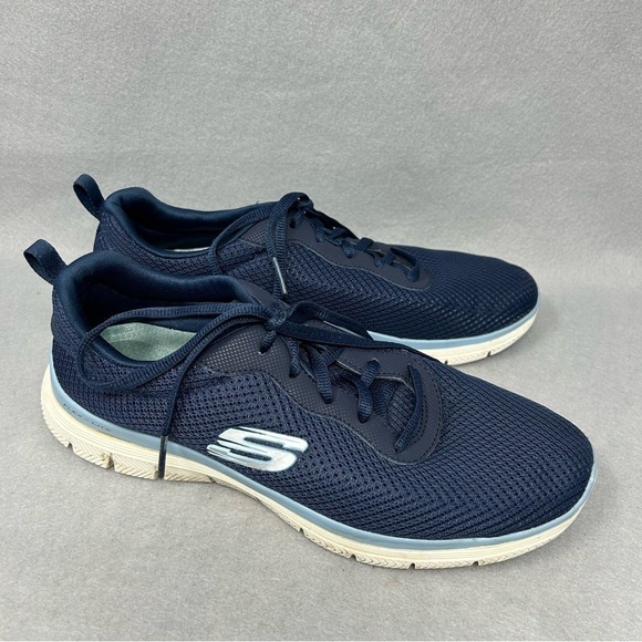 Skechers Flex Appeal Shoes Womens 8 Blue Running Shoes Sneakers 149303 - Picture 2 of 11